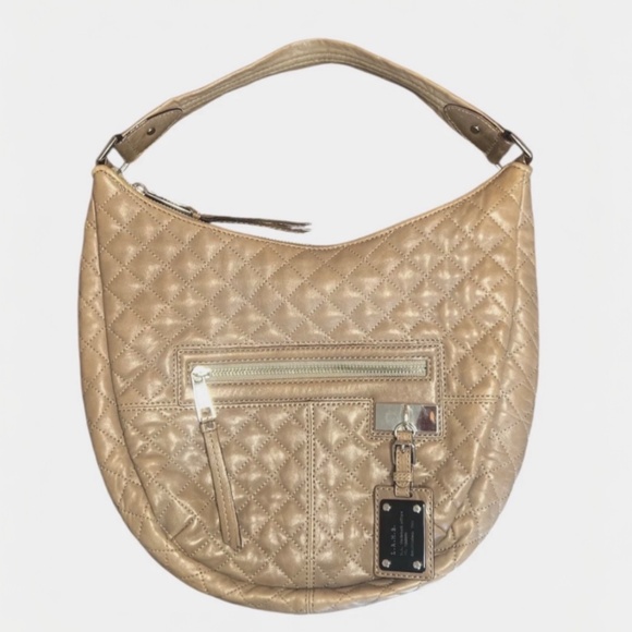 Vintage Y2K L.A.M.B By Gwen Stefani Hobo Bag Cool Tan Super Soft Quilted Leather - Picture 2 of 11